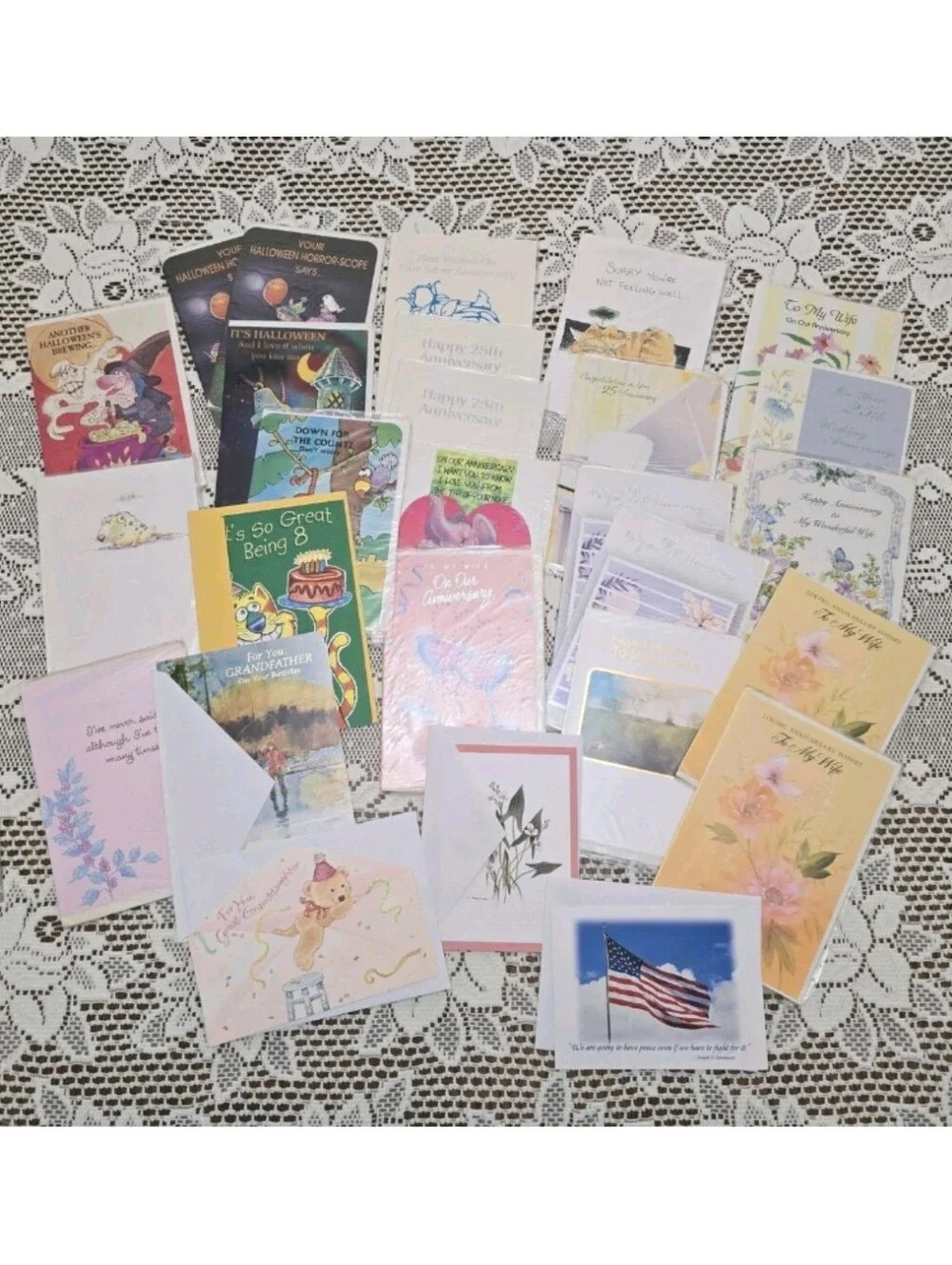 Vintage Greeting Card Lot 25+ Unused Anniversary Birthday Halloween Crafts